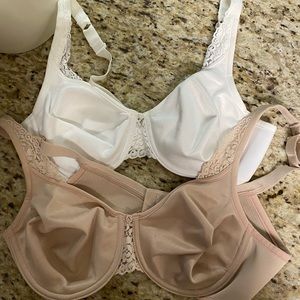 Playtex Secrets 2 Pc Bundle Lace Trim Underwire Bras 34C 36C